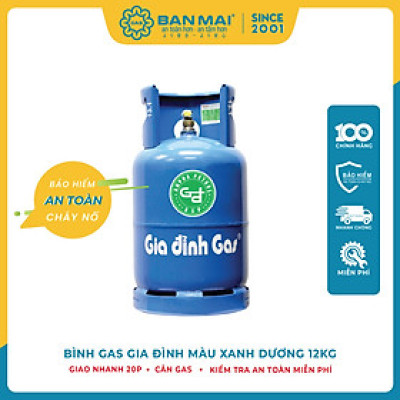 Bình Gas Gia Đình Màu Xanh Dương 12kg - Kiểu Van Shell