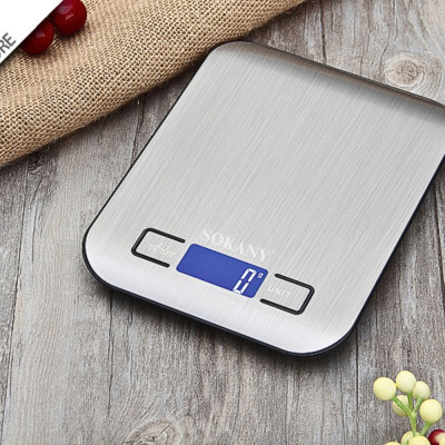 Cân tiểu ly 5kg Sokany SK-19026 màu bạc, chống nước, độ chính xác cao  - HÀNG CHÍNH HÃNG - DELIYA