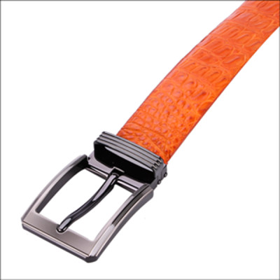 Thắt Lưng Nam Da Cá Sấu Gai Bụng Bản Lớn Đầu Kim Huy Hoàng HT4230 - Vàng