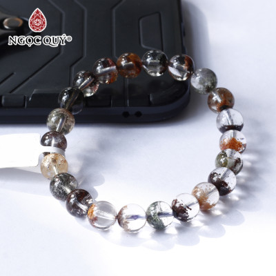 Vòng tay đá ưu linh đa sắc size hạt 9mm - Ngọc Quý Gemstones