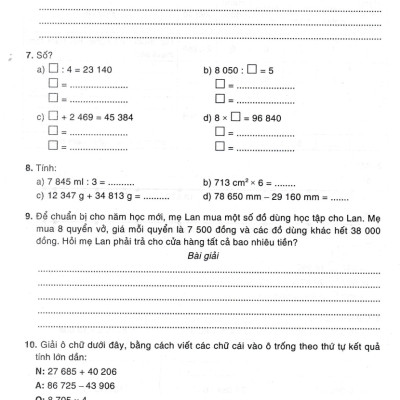 Bài Tập Nâng Cao Toán 4 - Dạng Vở Thực Hành (Dùng Chung Cho Các Bộ SGK Hiện Hành) _HA