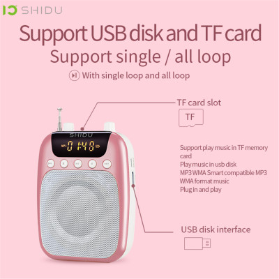 Tặng Kèm Micro Không Dây Trị Giá 139K - Loa Trợ Giảng Có Dây Shidu SD-S358 Công Suất Loa 10W Kết Nối Bluetooth,FM, Dung Lượng Pin 2500mAh Sử Dụng Lên Tới 15h. SHIDU S358 10W Wireless Mini Amplifier Meeting Guide Headset Micro Wireless - Hàng Chính Hãng
