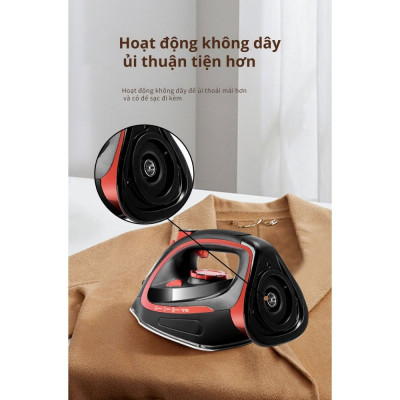 Bàn ủi hơi nước cầm tay không dây cao cấp SoKANY SK-9518 thiết kế đặc biệt chống nhỏ giọt, ủi phẳng mọi loại vải - HÀNG CHÍNH HÃNG