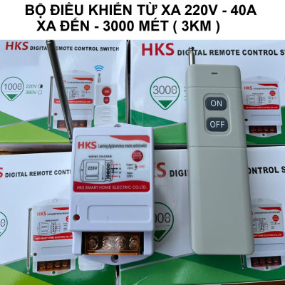 Bộ Điều Khiển Từ Xa 220V Cho Máy Bơm, Đèn – Tầm Xa 1–5KM, Chịu Tải 40A 3000W Loại Xịn
