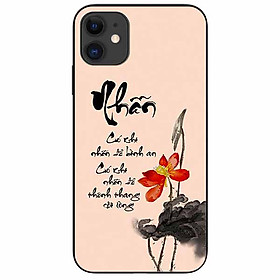 Ốp lưng in cho Iphone 11 Mẫu Thư Pháp Nhẫn Nền Hồng