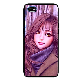 Ốp Lưng in cho Oppo A1K Mẫu Cô Gái Mắt Nâu - Hàng Chính Hãng