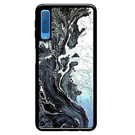Ốp in cho Samsung Galaxy A7 2018 Đá Trắng Đen - Hàng chính hãng