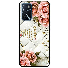 Ốp lưng dành cho Oppo A16 mẫu Hoa Hồng Nền Sọc