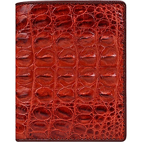 Ví Nam Da Cá Sấu Gai Đuôi Kiểu Đứng Huy Hoàng HT2259 (12.5 x 10 cm) - Nâu Đỏ