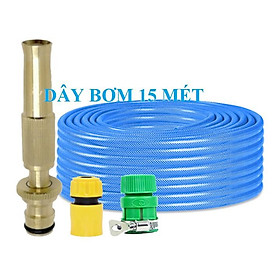  Bộ dây vòi xịt nước rửa xe, tưới cây . tăng áp 3 lần, loại 15m 206587 cút sập, nối PE