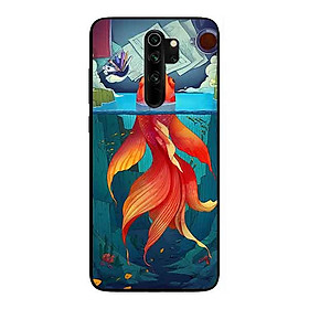 Ốp Lưng in cho Xiaomi Redmi Note 8 Pro Mẫu Cá Vàng Bơi - Hàng Chính Hãng