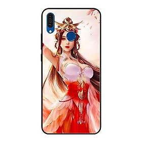 Ốp Lưng in cho Huawei Y9 2019 Mẫu Cô Nền Anh Đào - Hàng Chính Hãng