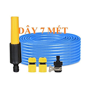 Bộ dây vòi xịt nước rửa xe, tưới cây , tăng áp 3 lần, loại 7m, 10m 206622-5 cút sập,nối nhựa đ+  túi đựng bút