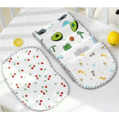 Gối Phẳng Lót Đầu 10 Lớp Xô Muslin Mềm, Thấm Hút Mồ Hôi Cho Bé Sơ Sinh