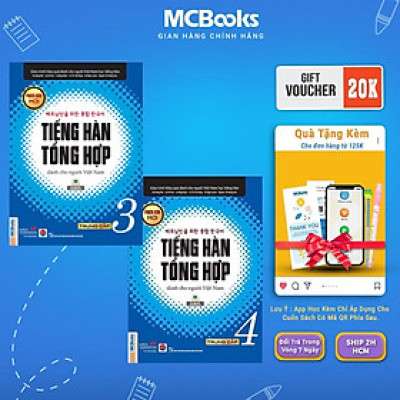 Sách - Tiếng Hàn Tổng Hợp Trung Cấp 3 + 4 - Sách Bài Học - Bản Đen Trắng - MCBooks