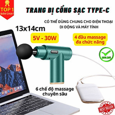 Máy Massage Cầm Tay Mini, Súng Massage Mini Toàn Thân 6 Cấp Độ Chuyên Sâu Đa Năng D Danido