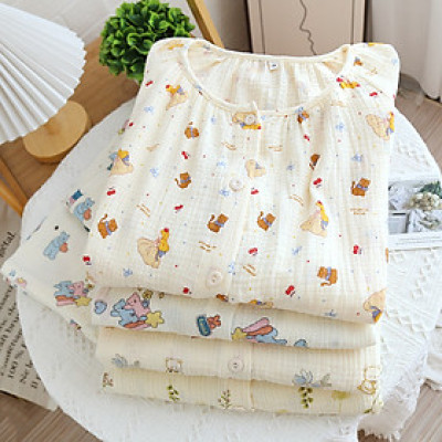 Đồ Bộ Bầu Và Sau Sinh Cho Con Bú Azuno A222 Mỏng Mặc Mùa Hè Thu Có Chun Chỉnh Bụng Và Khe Mở Cho Con Bú