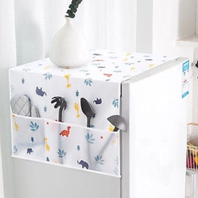 Khăn che tủ lạnh vải nilon có túi đựng 2 bên ,chống thấm ,chống bụi ,hoa văn trang nhã ,màu sắc đẹp mắt ,bảo vệ nóc tủ lạnh luôn sạch sẽ như mới