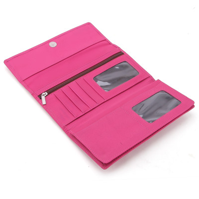 Bộ Ví nữ và Thắt lưng nữ Huy Hoàng da bò màu hồng HC3128-5132