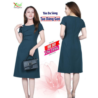 Đầm Suông Phối Cúc Thanh Lịch Gọn Dáng DL437 - DL794