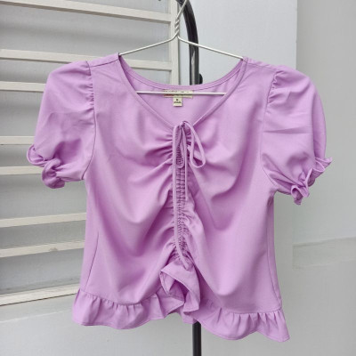 Áo Croptop New Design Thiết Kế Cổ V ,Áo Nữ Xinh Đẹp Chất Vải Lụa ,Mặc Mát AO0003