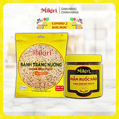 Combo 2 - Bánh tráng nướng dừa Mikiri (5 bánh/túi) và Mắm ruốc xào sẵn Mikiri 200gr