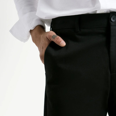 Quần vải / Quần tây nam màu Đen ống suông Form Slim - RT 10F24PFO044 | ROUTINE CÀ MAU