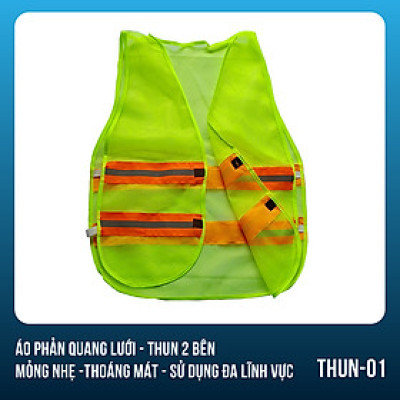 Áo phản quang lưới thun 2 bên thoáng mát, bền, đẹp - Mã THUN01