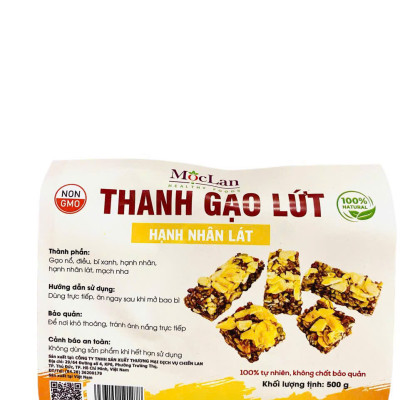 Thanh gạo lứt hạnh nhân lát mix các hạt dinh dưỡng Mộc Lan Healthy 250g, 500g