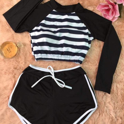 Đồ Bơi Đồ Tắm Biển Dài Tay Áo Croptop Che Nắng Chống Tia UV