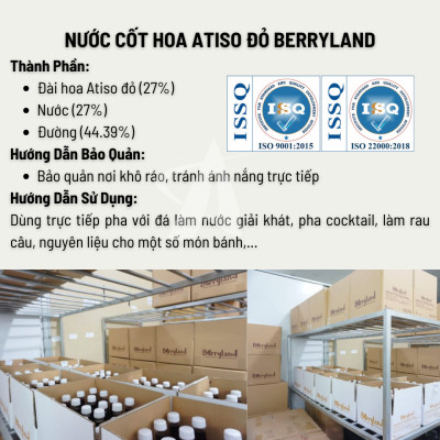 Nước cốt hoa Atiso đỏ BerryLand 500ml