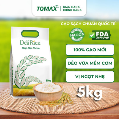 Gạo Đài Thơm TOMAX (5kg) - tơi xốp, dẻo cơm, thơm dịu