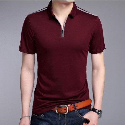 Áo thun nam cá sấu cổ bẻ phối dây kéo ATN08