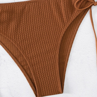 Sét bikini 2 mảnh quây cúp ngực khoen tròn màu trơn khoét eo đi biển sexy