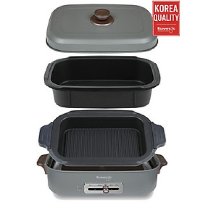 Lẩu nướng điện phủ gốm Ceramic 2 trong 1 Kuvings KMG-200B [4.0L] hàng chính hãng