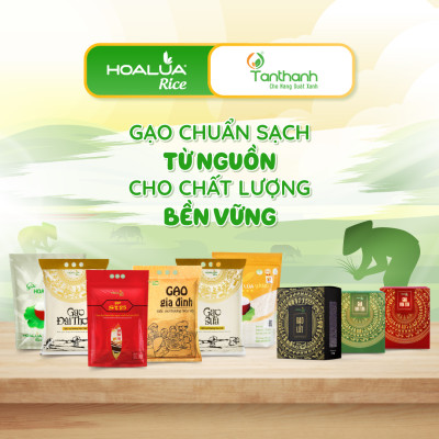 Gạo Hoa Lúa Xanh - Túi 5kg - Tơi xốp, mềm cơm, dẻo ít, thơm nhẹ