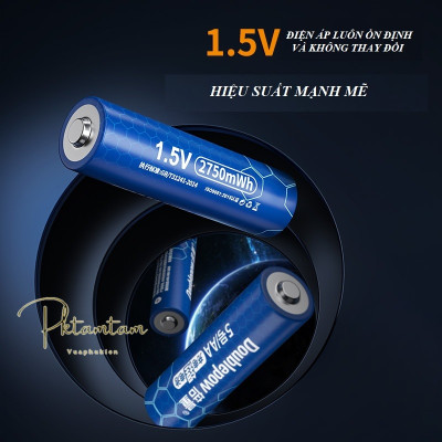 Pin sạc 1.5V AA Doublepow 2750mWh và bộ sạc nhanh L155 Hàng Chính Hãng