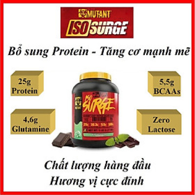 Mutant Iso Surge 5Lbs  - Bổ sung Protein, hỗ trợ tăng Cơ, phục hồi Cơ, Zero Đường Lactose
