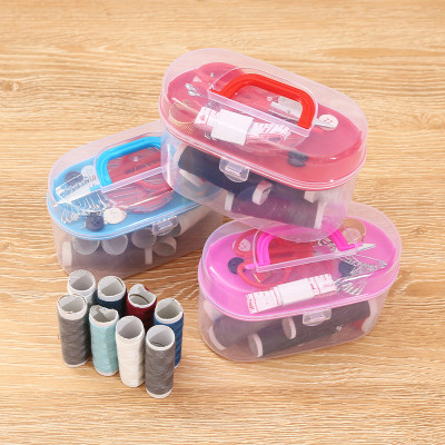 Hộp Kim Chỉ May Vá 2 Tầng – Có Kéo, Chỉ Màu, Kim, Khuy, Thước, Xỏ Kim,