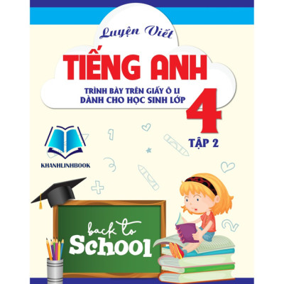 Sách - Combo Luyện Viết Tiếng Anh Trình Bày Trên Giấy Ô Li Dành Cho Học Sinh Lớp 4 Tập 1 + 2 (KV)