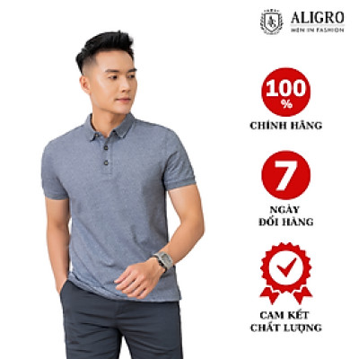 Áo phông nam dệt Aligro màu xám vừa ALGPLO44