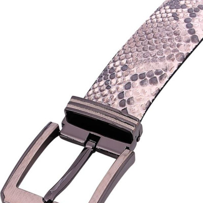 Thắt Lưng Nam Da Trăn Bản Lớn Đầu Kim Huy Hoàng HT4320 - Trắng