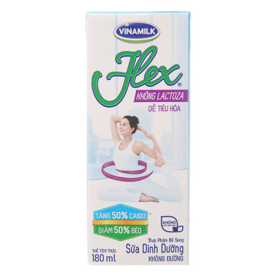 Thùng 48 Hộp Sữa tiệt trùng Vinamilk Flex không Lactose 180ml