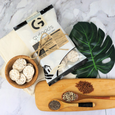 Snack gạo lứt ngũ cốc nguyên hạt GUfoods - Không đường, Không chiên dầu, Không gluten, Thanh đạm, Lành mạnh, Phù hợp Eat clean, Ăn vặt healthy, Tiện lợi, Thuần chay