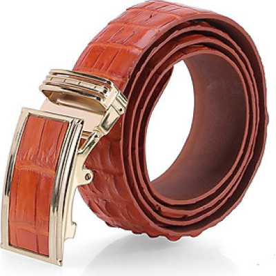 Thắt Lưng Nam Da Cá Sấu Gai Đuôi Bản Lớn Huy Hoàng HT4725 (120 x 4 cm) - Vàng