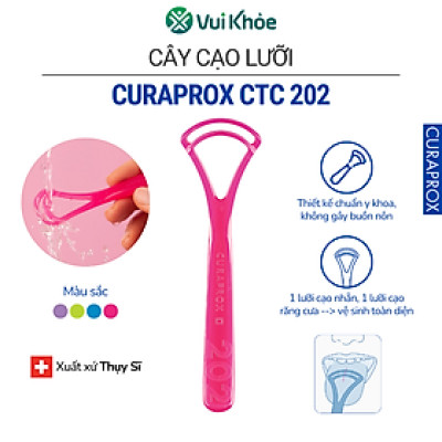 Cây cạo lưỡi Curaprox CTC 202 | Túi 1 cây | Mã SP 73320027