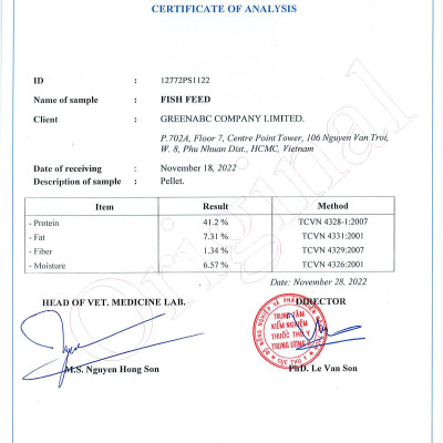 Thức ăn Cá Koi nhãn GREENABC - Độ đạm hơn 40% giúp cá tăng size, tăng màu, tiêu hóa tốt, tăng đề kháng - Bao 10kg