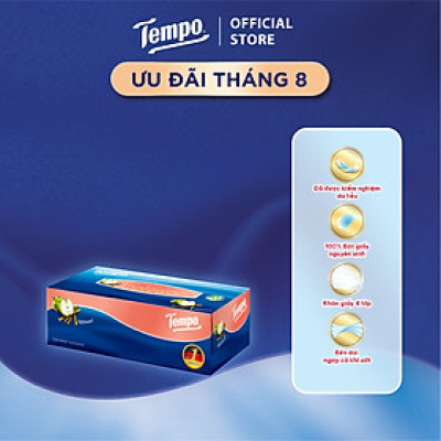 [HỘP LẺ] Khăn giấy hộp rút cao cấp Tempo - 3 lớp bền dai, không kích ứng da - Thương hiệu Đức, Hương Gỗ Táo