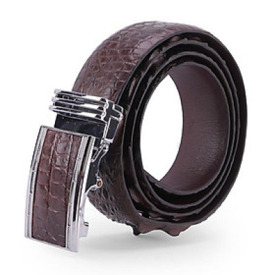 HC4207-08-09-44 - Thắt lưng nam da cá sấu Huy Hoàng gai lưng 3,5P màu đen, nâu đỏ, vàng bò, nâu đất