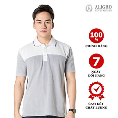 Áo Polo Aligro ALGPLO23 xanh da trời phối trắng